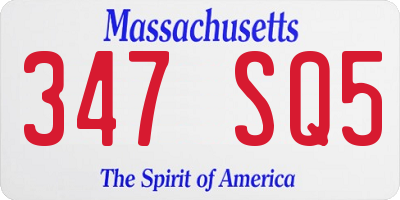 MA license plate 347SQ5