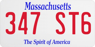 MA license plate 347ST6