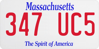 MA license plate 347UC5