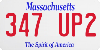MA license plate 347UP2