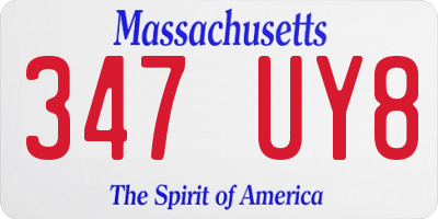 MA license plate 347UY8