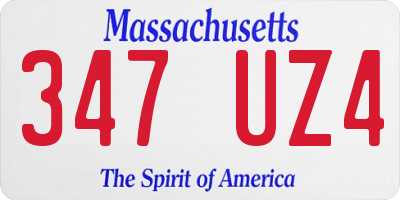 MA license plate 347UZ4