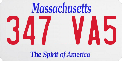 MA license plate 347VA5