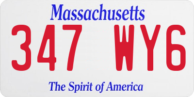 MA license plate 347WY6