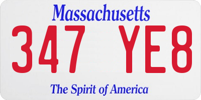 MA license plate 347YE8