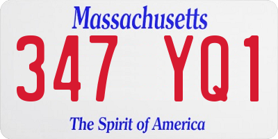 MA license plate 347YQ1