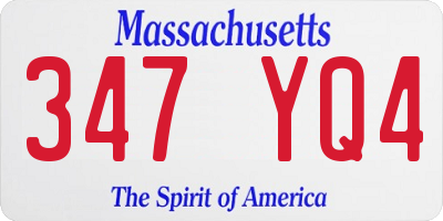 MA license plate 347YQ4