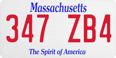 MA license plate 347ZB4