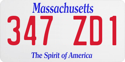 MA license plate 347ZD1