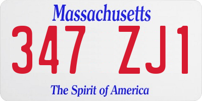MA license plate 347ZJ1