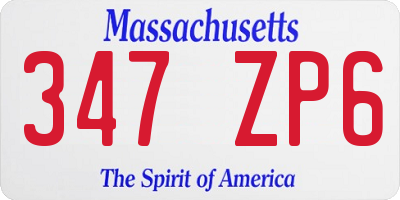 MA license plate 347ZP6