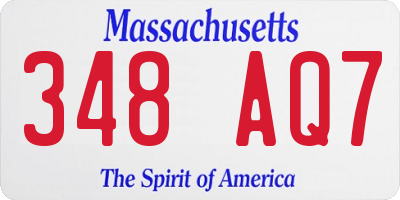 MA license plate 348AQ7