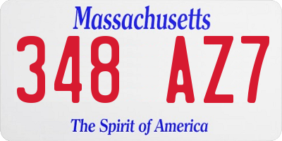 MA license plate 348AZ7