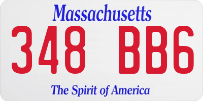 MA license plate 348BB6