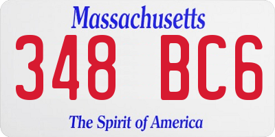MA license plate 348BC6