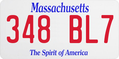 MA license plate 348BL7