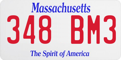 MA license plate 348BM3