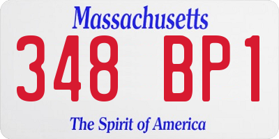 MA license plate 348BP1