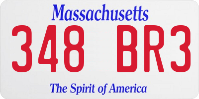 MA license plate 348BR3
