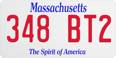 MA license plate 348BT2