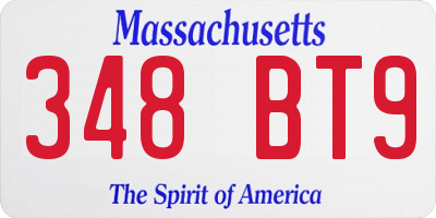 MA license plate 348BT9
