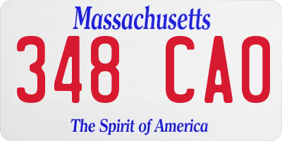 MA license plate 348CA0