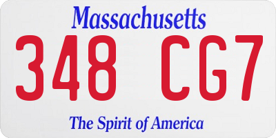 MA license plate 348CG7