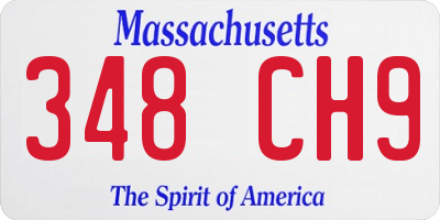 MA license plate 348CH9