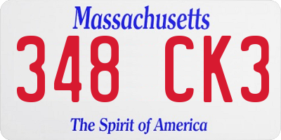 MA license plate 348CK3