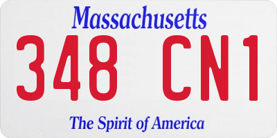 MA license plate 348CN1