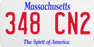 MA license plate 348CN2