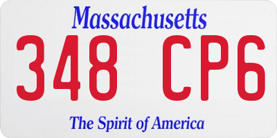 MA license plate 348CP6