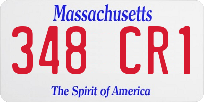 MA license plate 348CR1