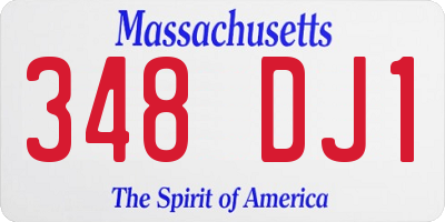 MA license plate 348DJ1