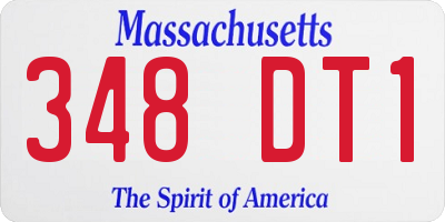 MA license plate 348DT1