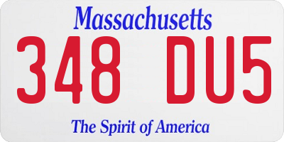 MA license plate 348DU5