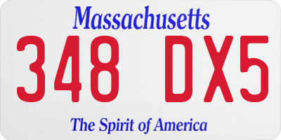 MA license plate 348DX5
