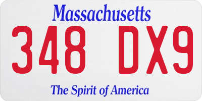 MA license plate 348DX9