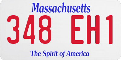 MA license plate 348EH1