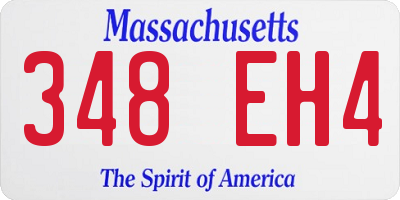 MA license plate 348EH4