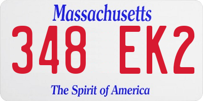 MA license plate 348EK2