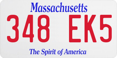 MA license plate 348EK5