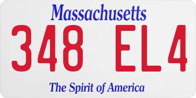 MA license plate 348EL4