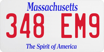 MA license plate 348EM9