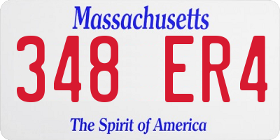 MA license plate 348ER4