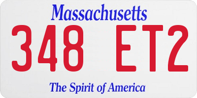 MA license plate 348ET2