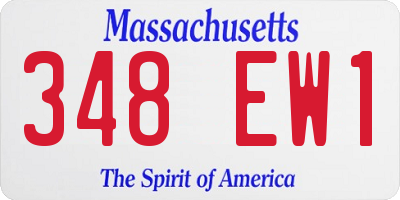 MA license plate 348EW1