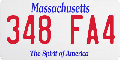 MA license plate 348FA4