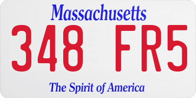 MA license plate 348FR5