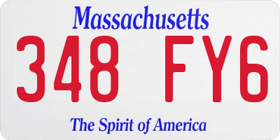 MA license plate 348FY6